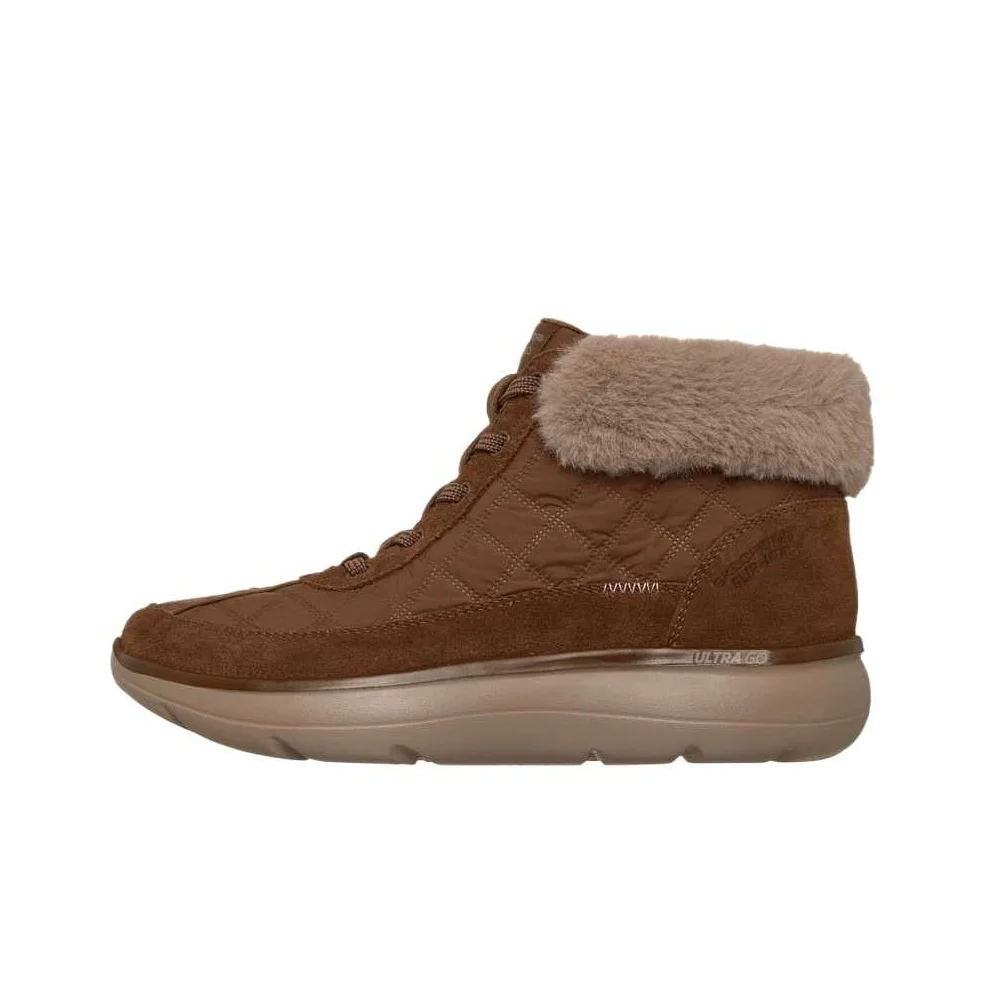 Skechers On The GO Encore Fashion Comfortable Fleece Lined Thermal Cold Resistant Platform Coverage Soft Snow Boots 144844-BRN