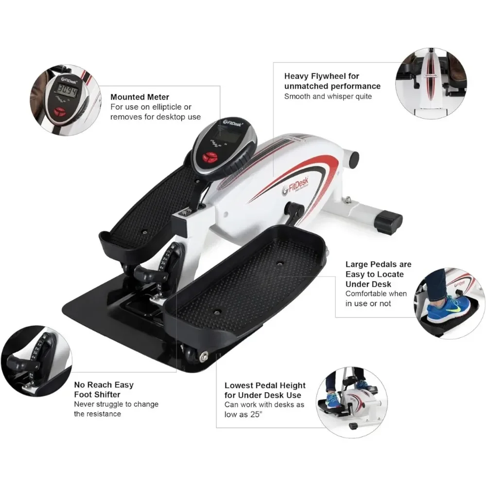 Under Desk Bike Pedal Machine with Magnetic Resistance for Quiet, Fluid Motion - Adjustable Tension with Digital Performance