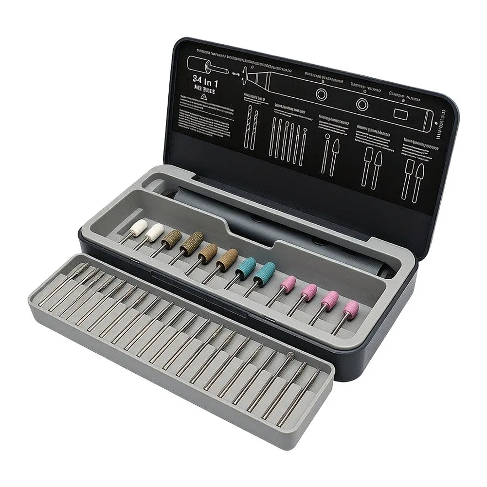 34 In 1 Electric Rotary Tool Kit For Mini Grinder Pen With Accessories For Wood Carving Polishing Drilling DIY Power Tools Set