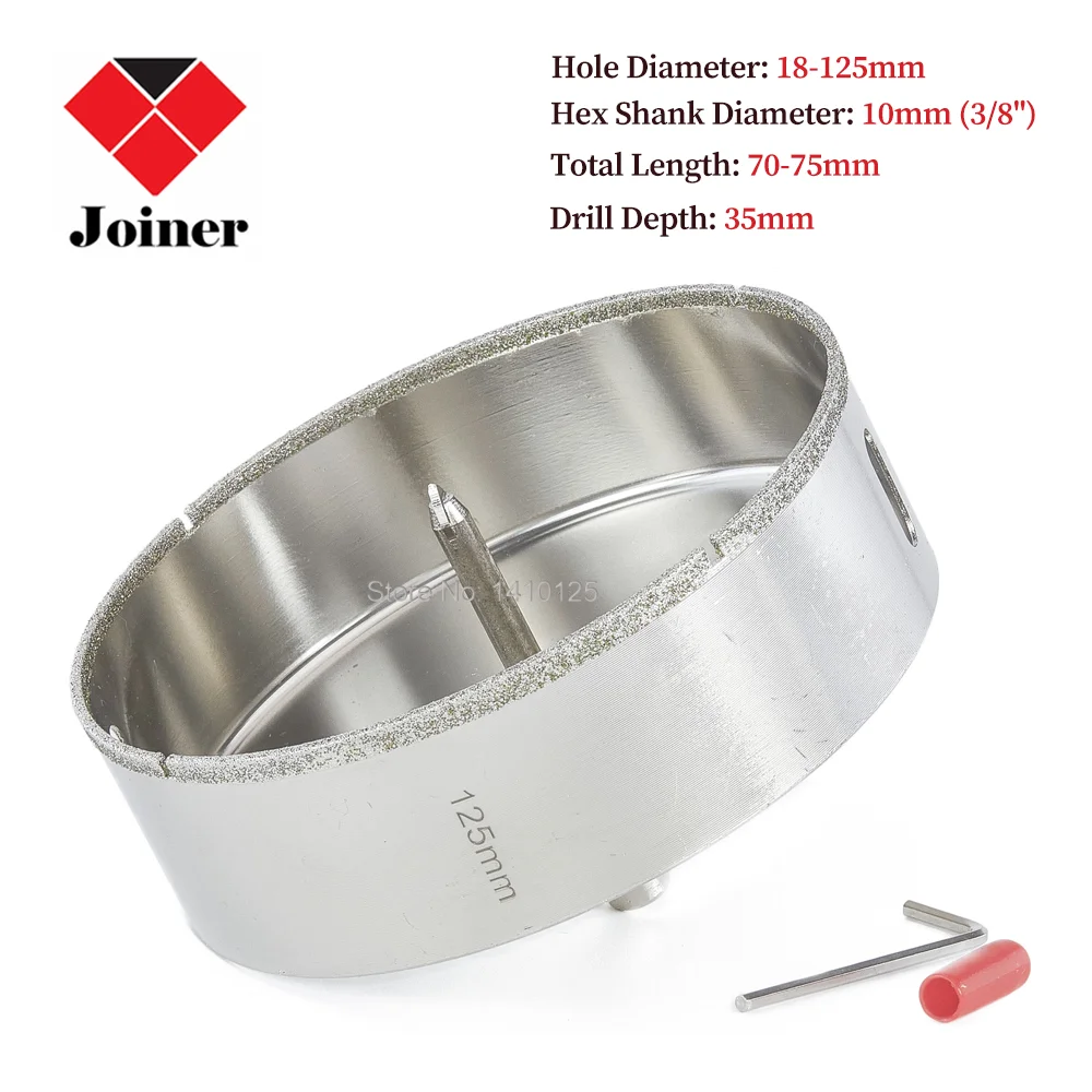 

18-125mm Diamond Coated Hole Saw Core Drill Bits with Position Center Drill Bit Masonry Tools for Glass Granite Marble Tile