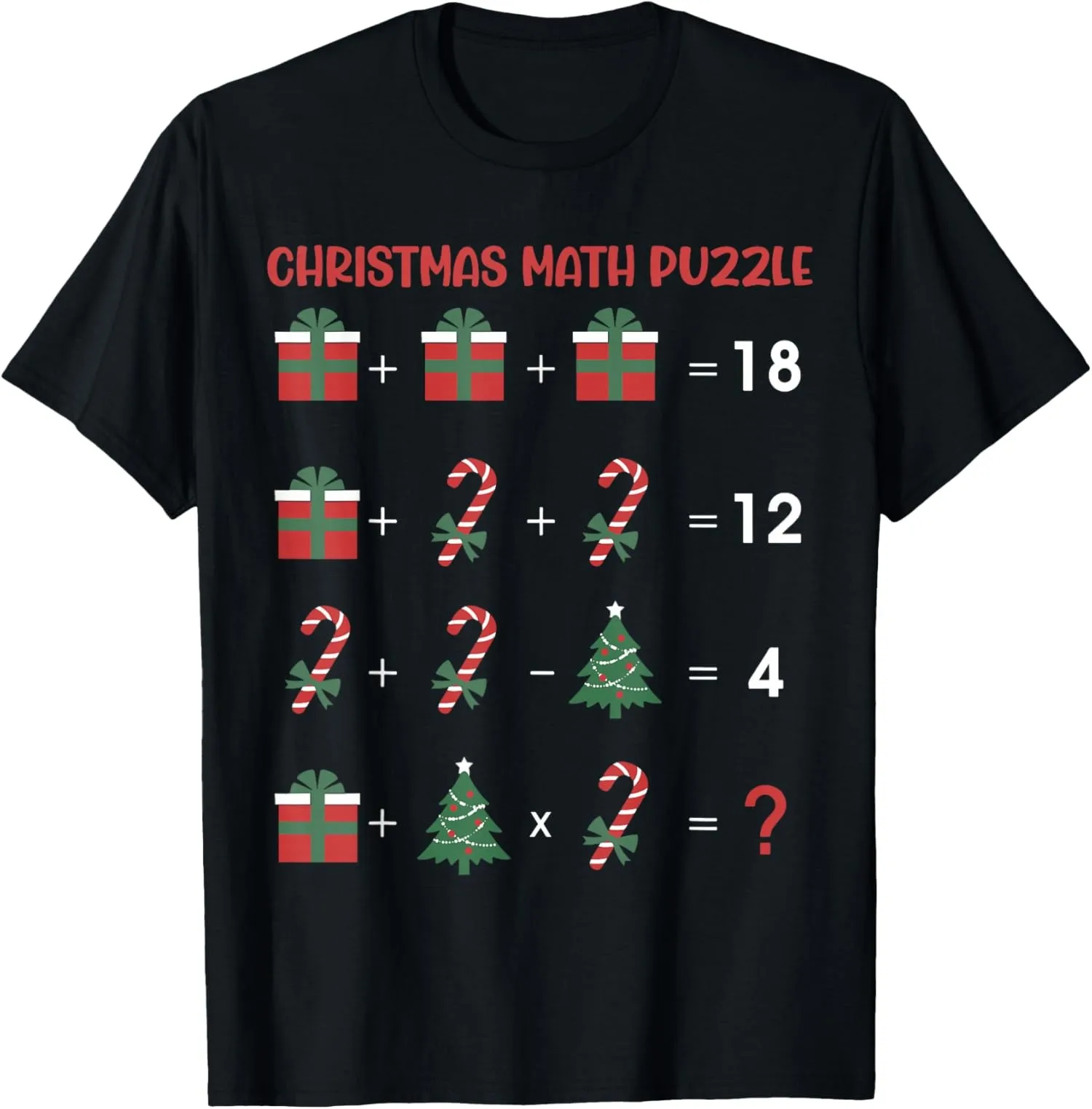تي شيرت Math Puzzle Merry Christmas Season Teacher Christmas للجنسين #1