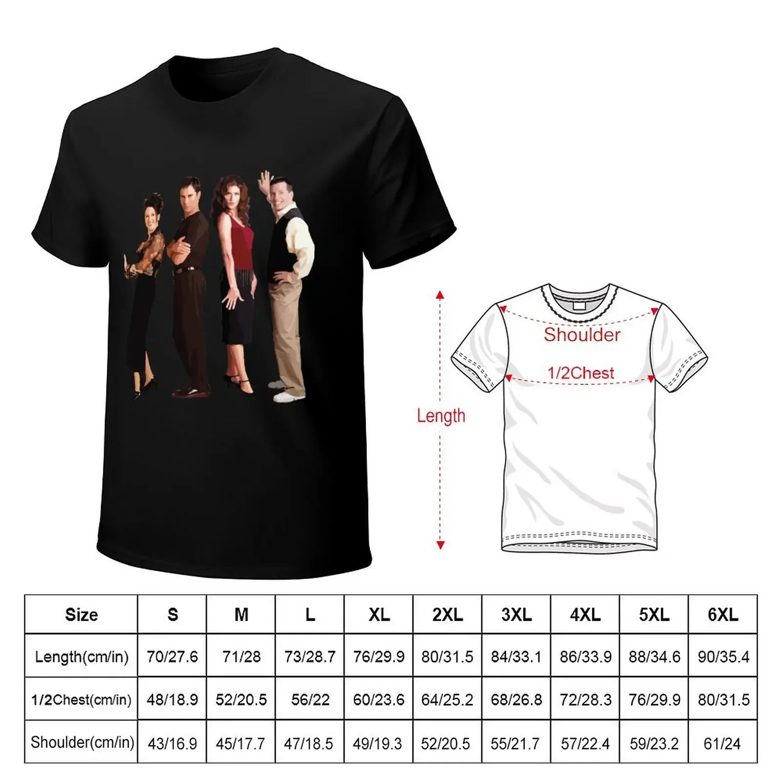 Will & Grace Cast T-Shirt graphic t shirts cute clothes oversized t shirt men tshirt