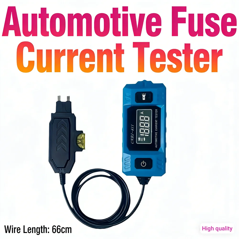 

Тестер тока автомобильных предохранителей с ЖК-дисплеем, тестер неисправностей автомобиля, до 48В, высокоточный инструмент для проверки тока автомобильных предохранителей