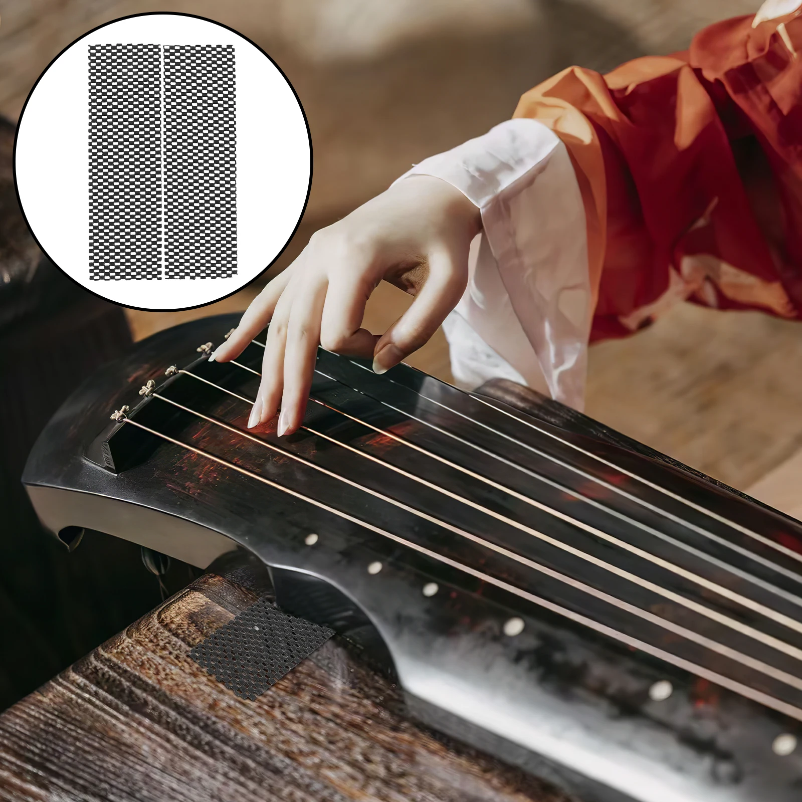 

1Pair Guqin Anti Slip Mats Thickened PVC Noise Reduction Shock Absorbing Non Slip Mats for Instrument Stability and Floor