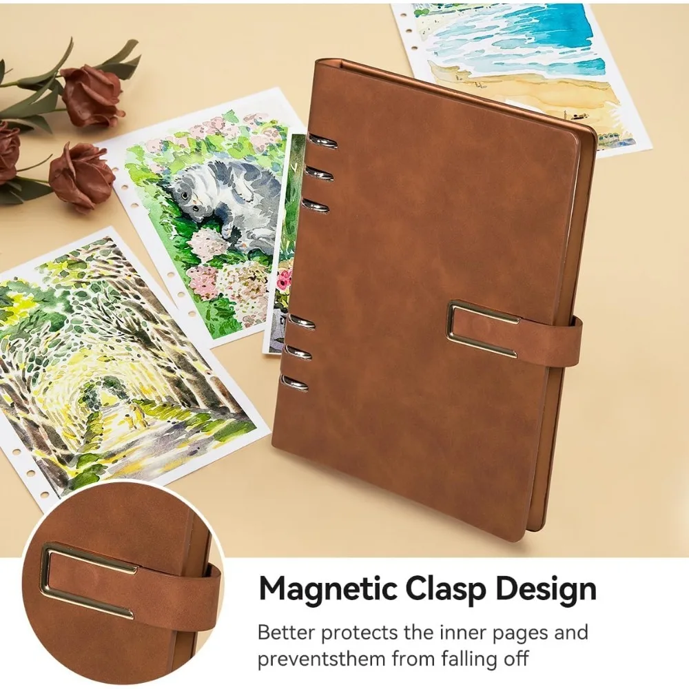 دفتر رسم بالألوان المائية الخفيفة A5 100% مجلة ألوان مائية خالية من حمض القطن 300gsm/140lb ضغط بارد 20 ورقة للفنانين