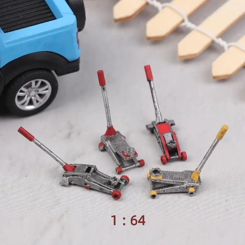 1/64 Schaal Auto Lifting Jack Model Modificatie Garage Reparatie Accessoires Scène Collocatie Miniatuur Sculptuur Display