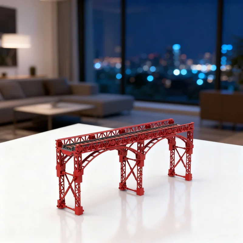 522pcs MOC Railway Viaduct City Trains Model Building Blocks Room Decor, Home Decor, Home Decoration For Adults Desk Decor Gift