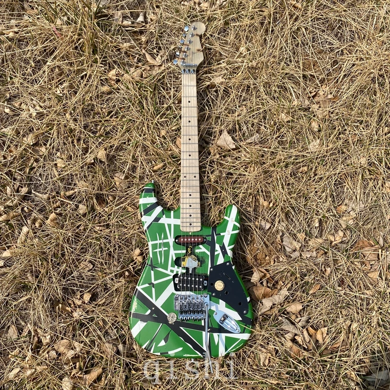 Eddie Van Halen  guitar “Fran-k” Heavy Relic Electric Guitar/green Body beautiful real reflector