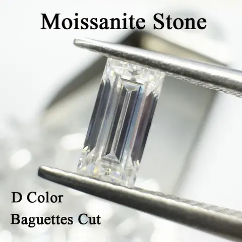 Moissanite Stones D 컬러 직사각형 컷 패스 다이아몬드 테스터 보석 매력 보석 만들기 재료
