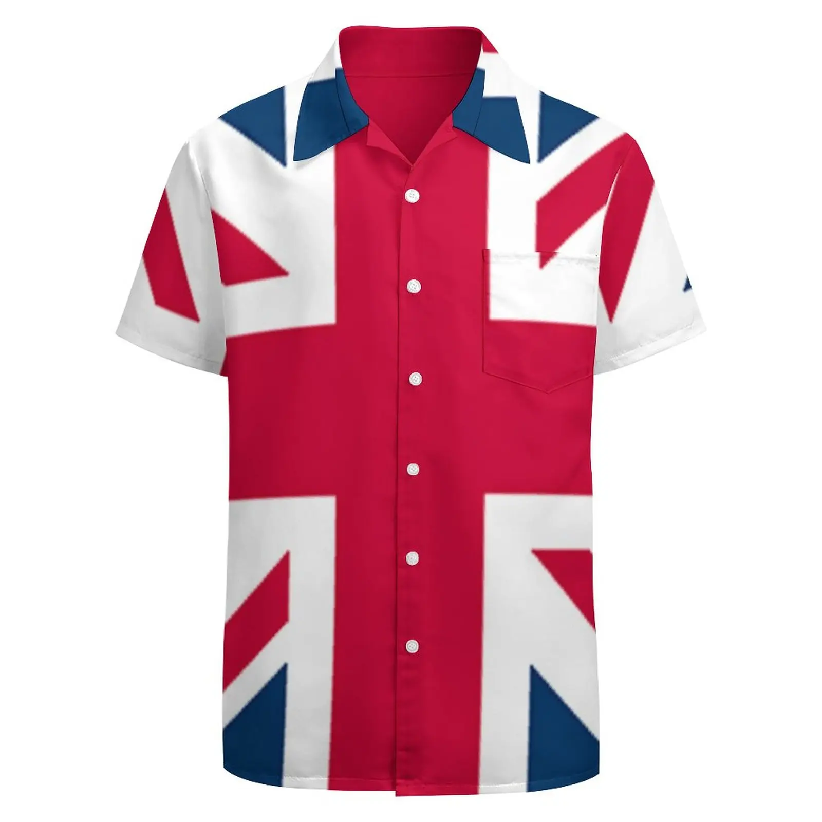 Graphic Cool Union Jack. Flag of The United Kingdom. UK, British Flag. BIG SQUARE A Short Sleeved Shirt Tees Pantdress Running H