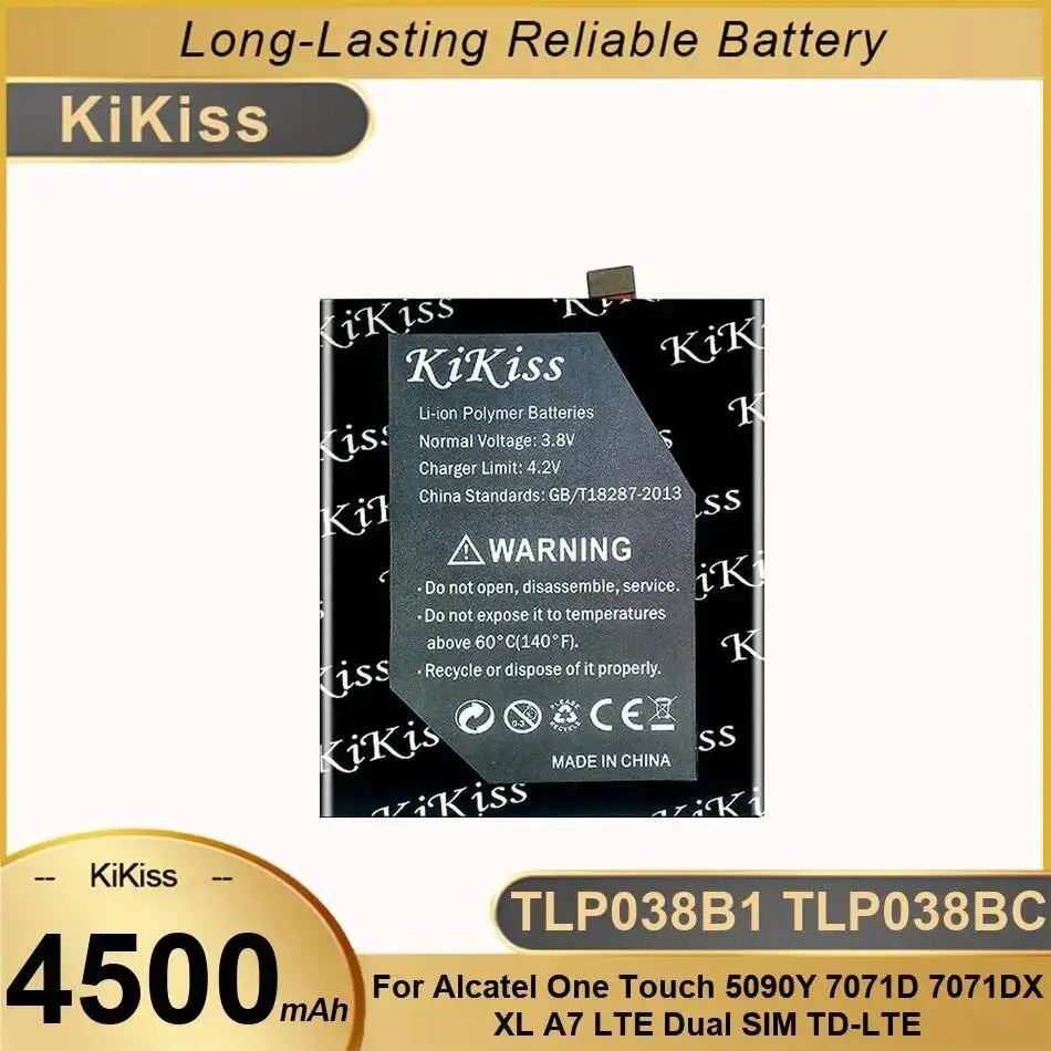 

Аккумулятор мобильного телефона TLP038B1 TLP038BC 4500 мАч для Alcatel One Touch 5090Y 7071D 7071DX XL A7 Lte Dual Sim TD-Lte
