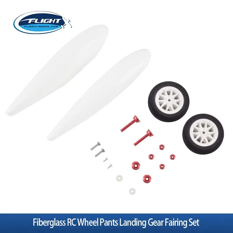 180mm Fiberglass RC Wheel Pants Landing Gear Fairing Set With Sponge Wheels For Fixed Wing RC Airplane Parts