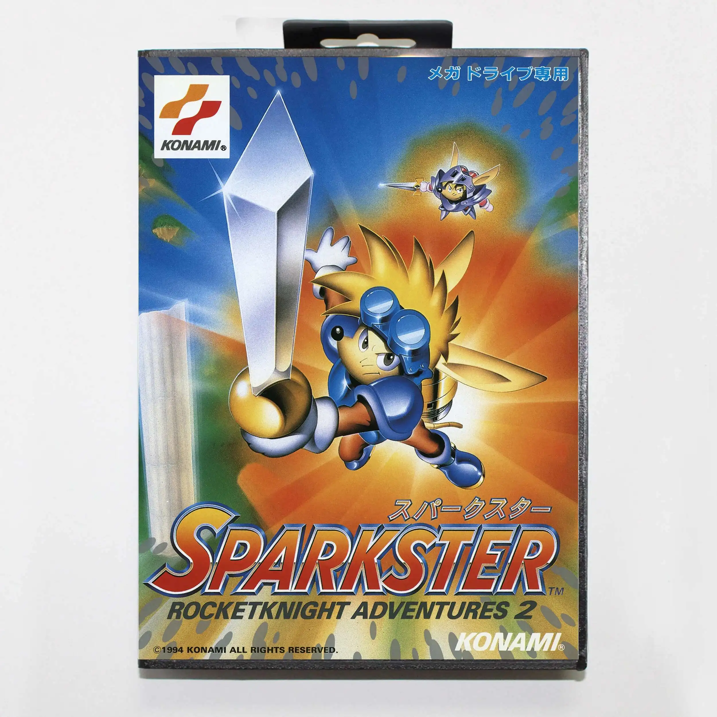 핫세일 스파크스터 로켓 나이트 어드벤처 2 게임 카드 (소매 박스 포함) 16비트 MD 카트 (세가 메가 드라이브/제네시스 시스템용)