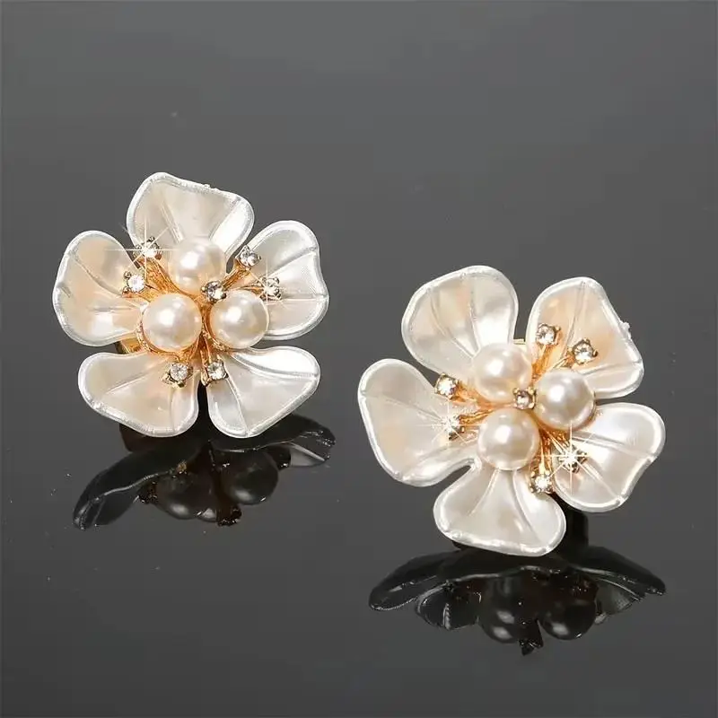 1/2/5 Stück Blumen-Strass-Perlen-Knopfabdeckung Dekorative Klammer für Hemden und Kleider Einfache Installation Modisches Accessoire Geschenk – Detail 4
