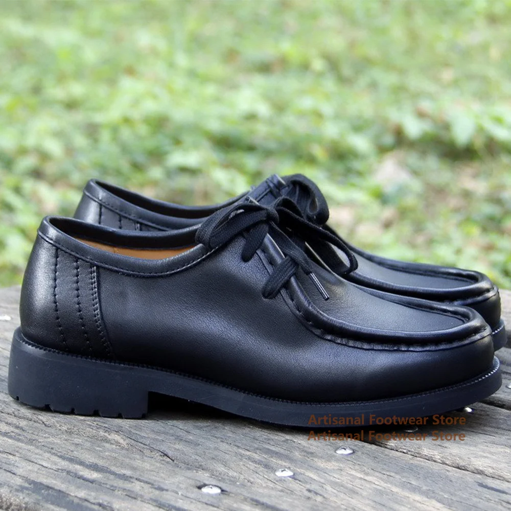 

Retro Casual Derby Leather Shoes Thick-Soled Cow Suede Men's Shoes ﻿british Style Designer Wear-Resistant Artisanal Footwear