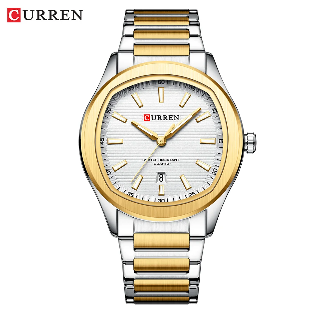CURREN Modemarke Herrenuhr mit Edelstahlband, klassische, einfache Quarz-Armbanduhr für Männer, NEU 3