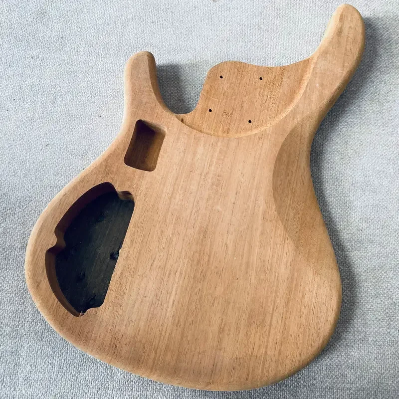 HB721 Wood Cracks and Damaged Unfinished Electric Bass Body Active Pickups in Solid Redwood+Solid Walnut Top Decorations Sales - view 6
