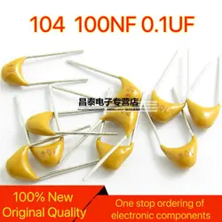 【100PCS】Direct insertion capacitor 100NF 0.1UF 104 Yellow single stone capacitor 5.08 Non polarity capacitor brand new