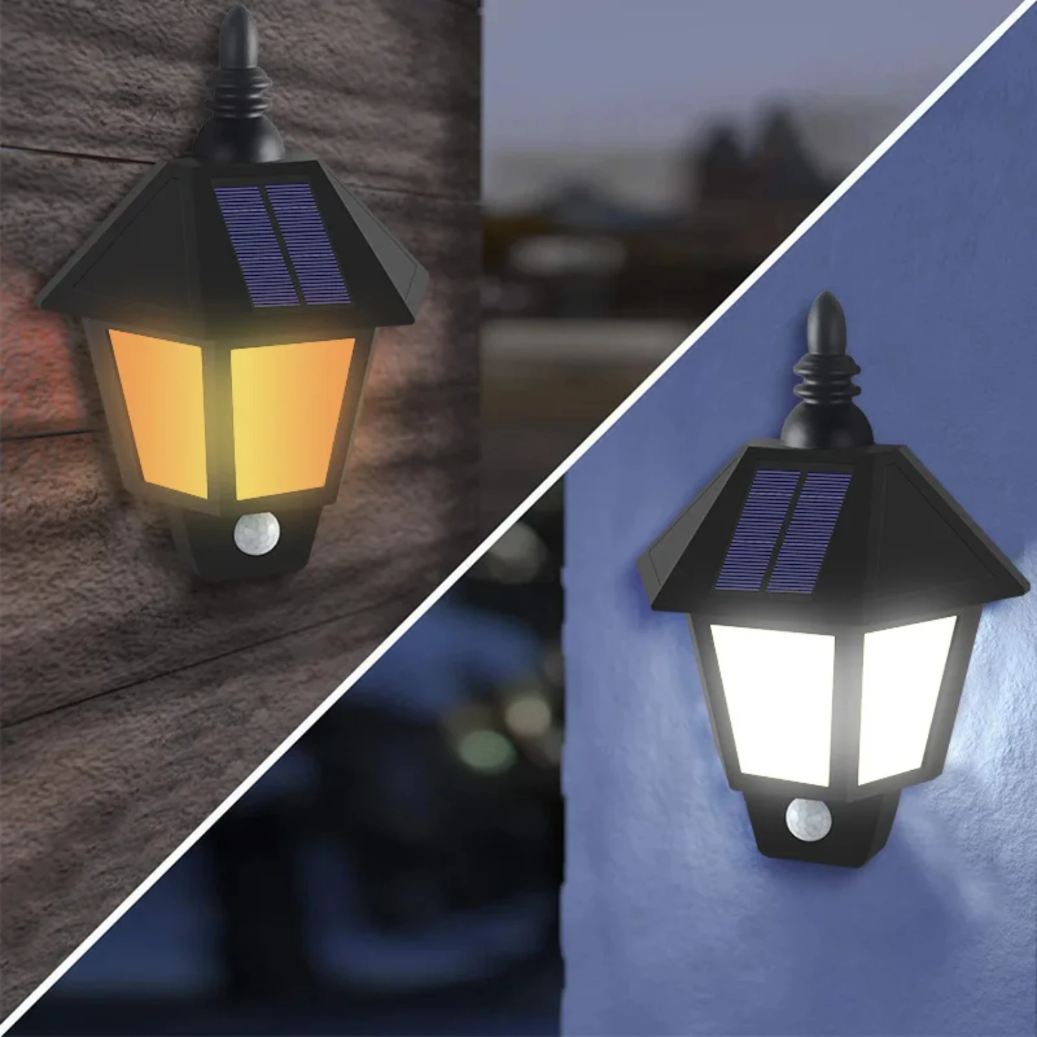 New Bright and energy-saving dual color waterproof solar external wall lamp with human sensing light control - perfect for garde