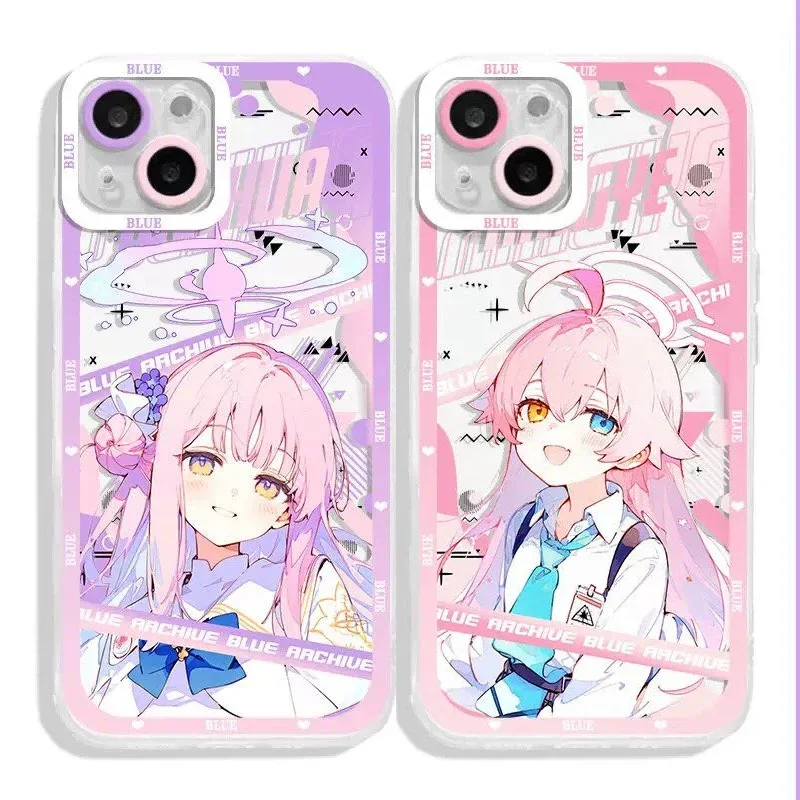 Blue Archive Clear Phone Case For Samsung Galaxy S26 S25 S24 S23 S22 Ultra FE Edge Plus A56 A36 A26 A57 TPU Silicone Casing