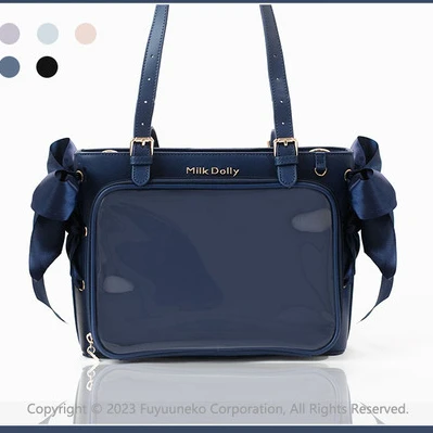 

2026 New Display Tote Bag for Girls High-capacity PU Shoulder Bags Sweet Ribbons Bow Underarm Bag Transparent Bolsa Ita Bag