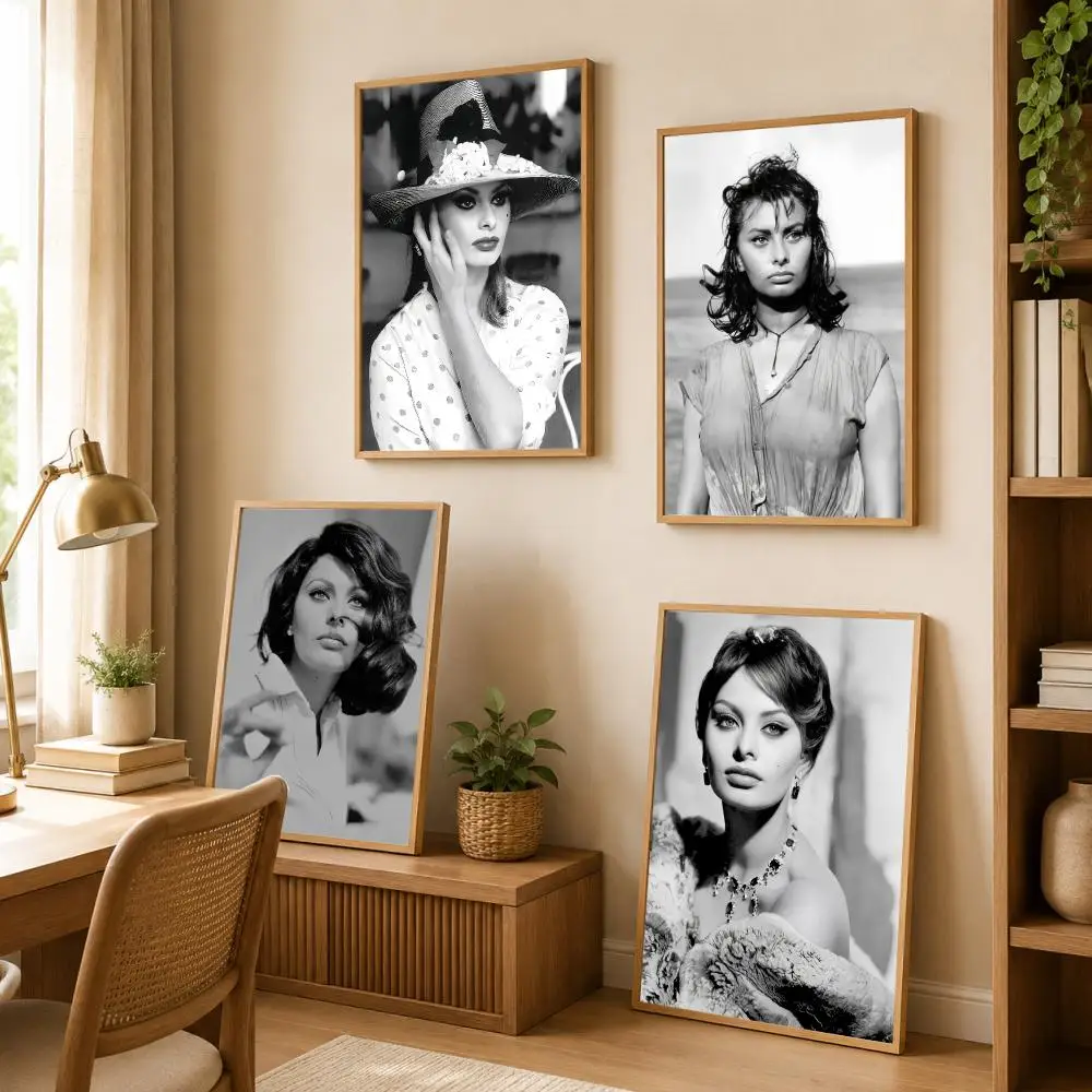 Fashion S-Sophia Loren Magazine Poster Art Wall Stickers Painting Self Adhesive Wall Decals for Bedroom Living Room Home Decor