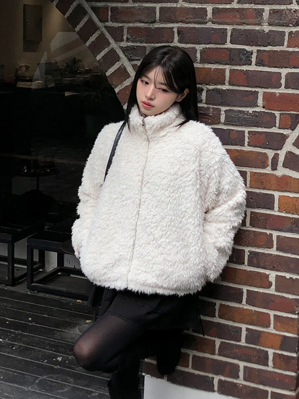 

Korean Faion Warm Cotton Jaet Women's Winter Outerwear Versatile Sli Anti-Aging Trendy Coat Milkily Plu Coat