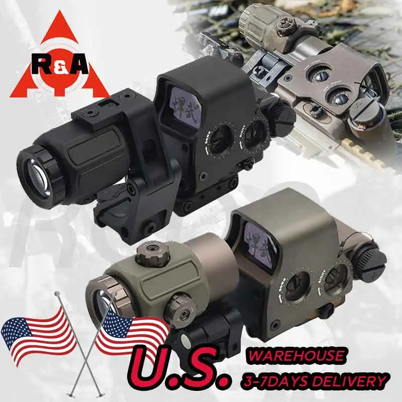 Holy Warrior EXPS3 558 Holographic Red Dot Sight G43 3X Magnifier US FLAG