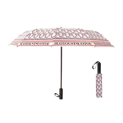 CH Windproof Automatic Commuter Folding Umbrella Cute Printing Creative Letter Design Straight Handle Umbrella Multifunctional