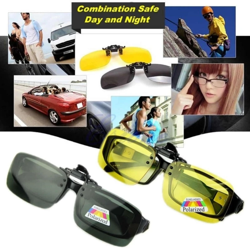 New Day Night for Vision Polarized Driving Clip-on Flip-up Lens Sunglasses Glass Dropshipping