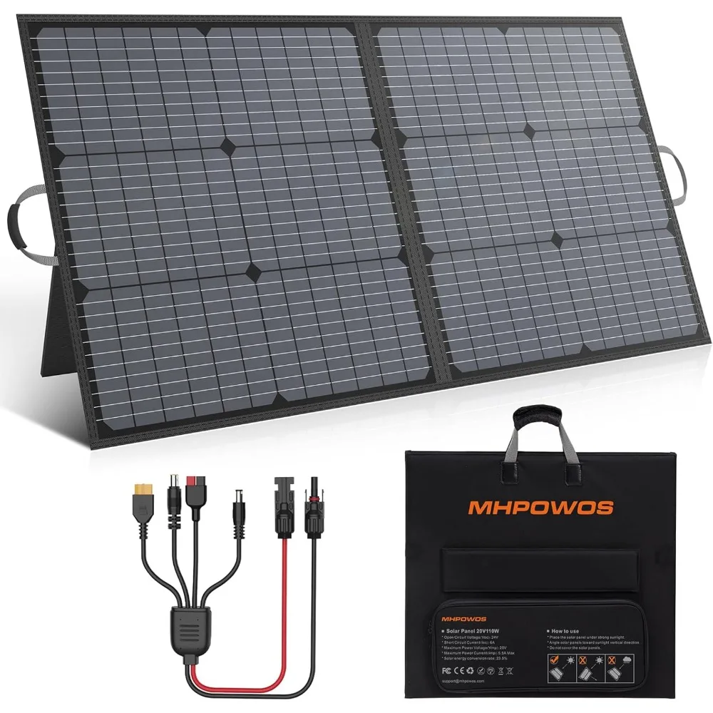 

110W Portable 20V Output Solar Panel Kit - Foldable Waterproof Solar Charger with 23.5% Efficiency