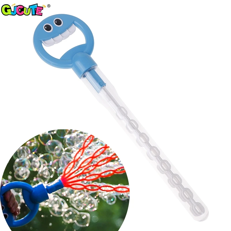 Random 1pc Smiling Face Bubble Wands 32 Holes Handheld Bubble Stick Blower Maker Funny Soap Blowing Bubble Tool Kids Outdoor Toy