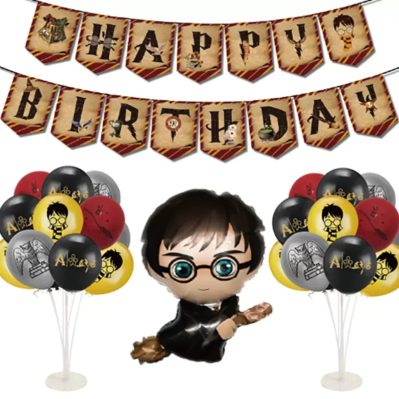 Magic Boys Harries Potters Balloon Decoration Birthday Party Magic Academy Scene Decoration Anime Figure Balloon Partys Supplies