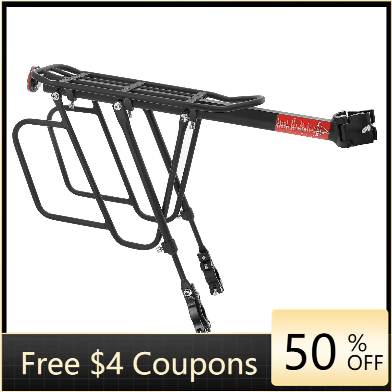 

STLF Adjustable Bike Cargo Rack Rear Bike Rack Cycling Aluminium Alloy Luggage Carrier Racks with Reflector