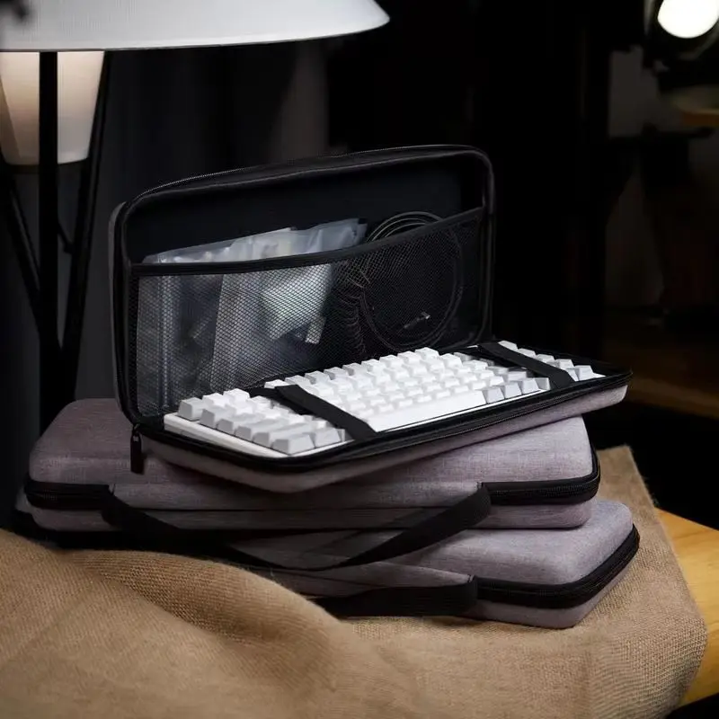 2025 NEW Mechanical Keyboard Case Storage Bag Dustproof Water-Resistant EVA Hard Shell Fits 61/68/75%/TKL/Full-Size Keyboards