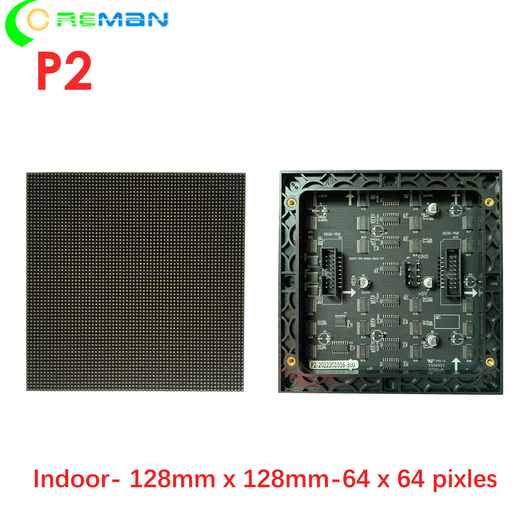 Module LED RGB P2, Matrice de Points, 64x64 Pixels, 16 Broches, Livraison Gratuite aux États-Unis