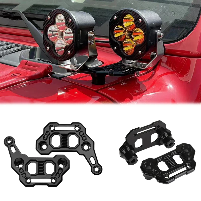

2Pcs A-pillar Fixed Bracket Off-road Modified Engine Cover Auxiliary Spotlights,Suitable Wrangler JL for 2018+