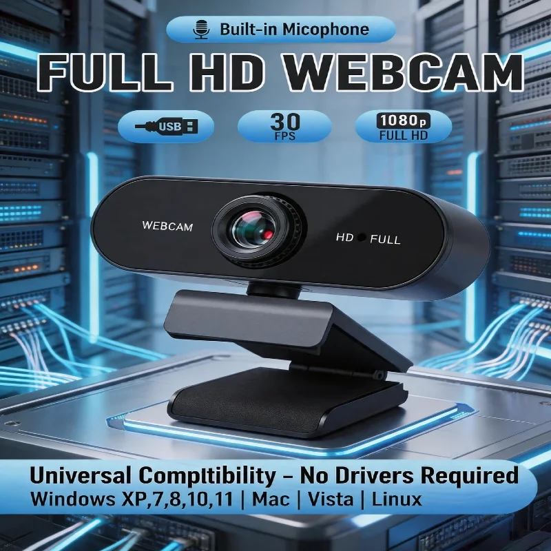 

1080P HD Mini Webcam with microphone usb interface supports laptop desktop computer for live video call conference