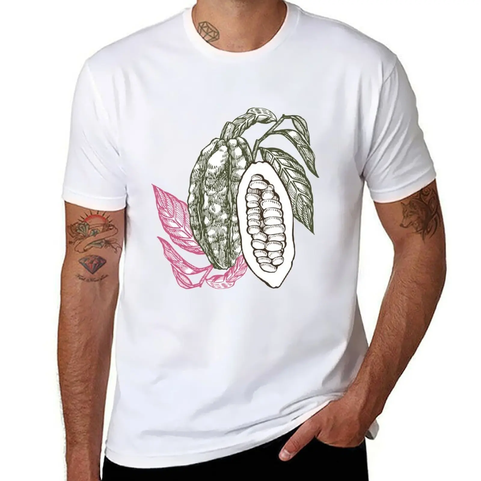 Camisas de cacao dibujadas a mano con camisas estampados gráficos judías personalizadas hombre para camiseta estampada camiseta camisetas dibujadas