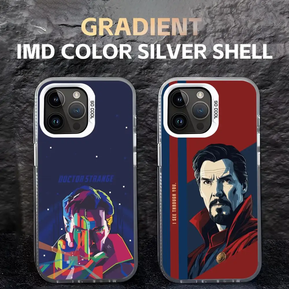 

Marvel Doctor Strange Phone Case Gradient IMD Colorful Silver case for iPhone 17 aiir 16 15 14 13 12 11Pro Max