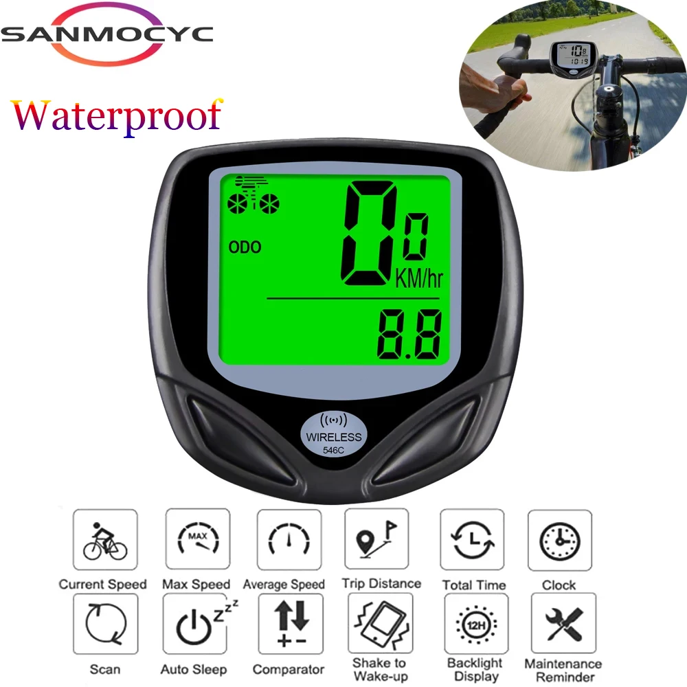 Wireless Bike Computer Waterproof Magnet Sensor Bicycle Speedomete Digital Cycling Odometer Multi-Function Bicycle Accessories