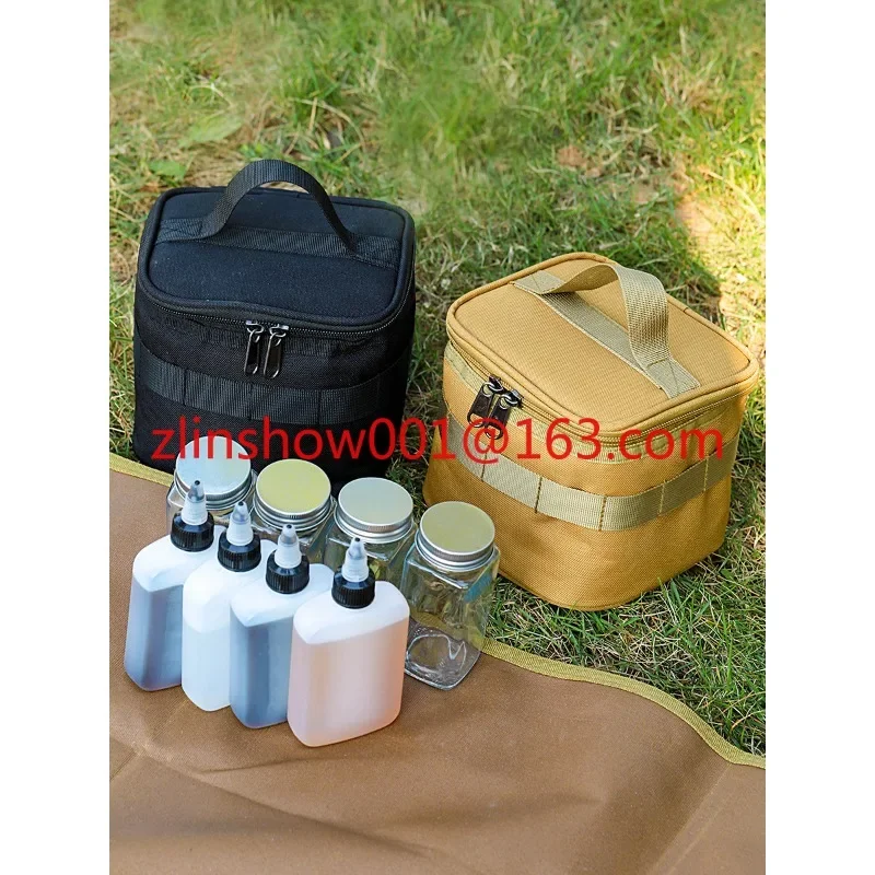 Portable outdoor picnic kit BBQ seasoning supplies mason jar dispensing kit dual purpose storage tool