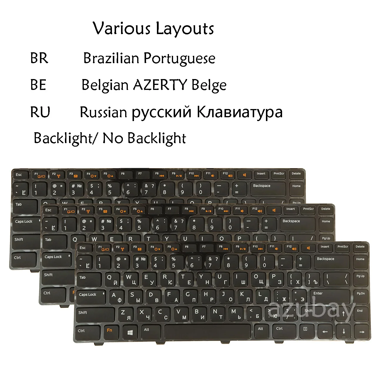 BR Portuguese Russian Belgian AZERTY Laptop Keyboard For Dell Inspiron 15R 5520, 5525 M5040 M5050 N5040 N5050 M411R M421R M521R