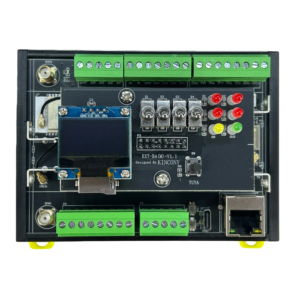 KinCony Official Store ESP32-S3 Smart Switch Module B4 (4CH Relay) with OLED Display Slider Design Android   Smart Home Kit