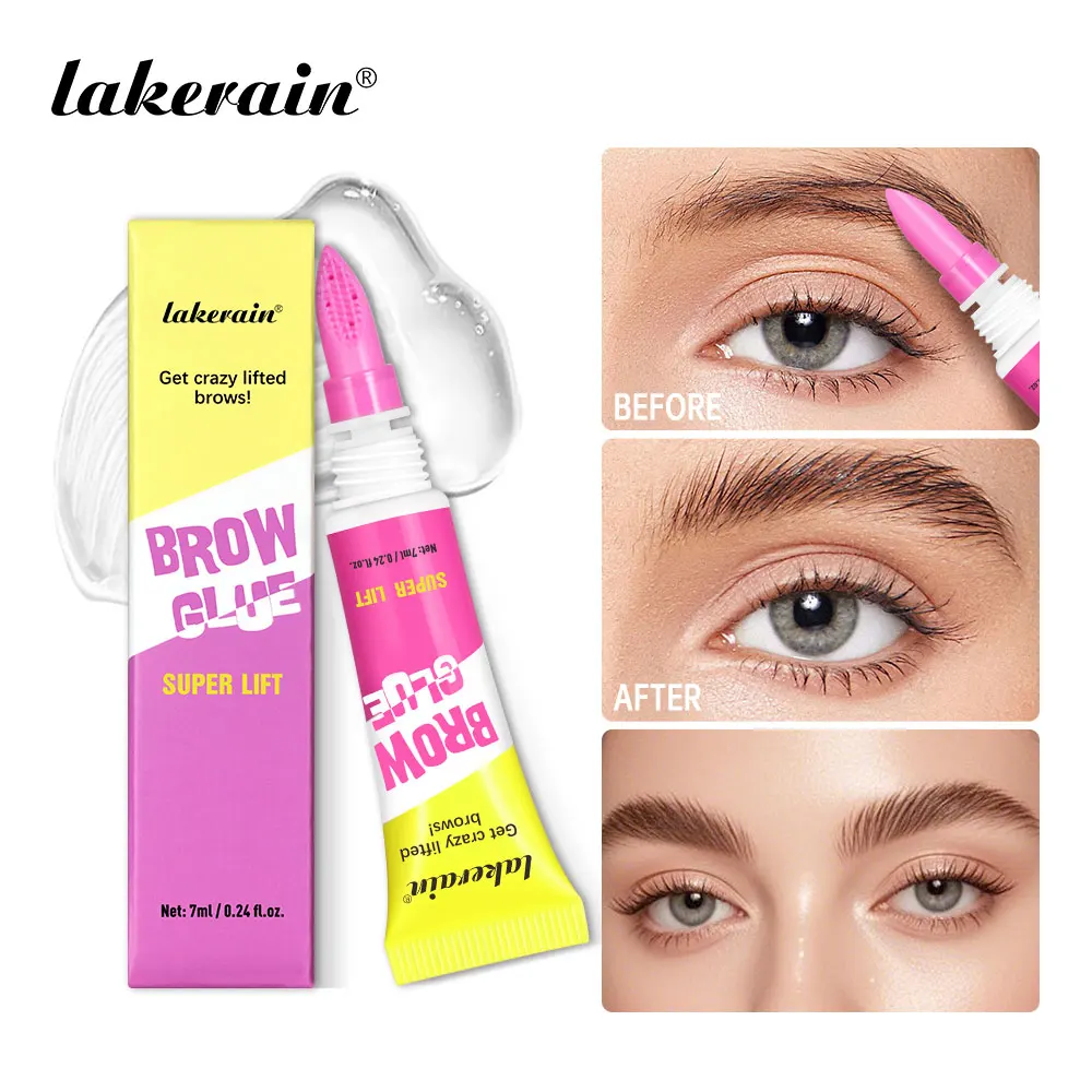 Super Lift Brow Glue Laminierungsgel Crazy Lift Brow Langanhaltender, starker Halt und integrierter Stylingkamm, klare Augenbrauen-Gel-Kosmetik