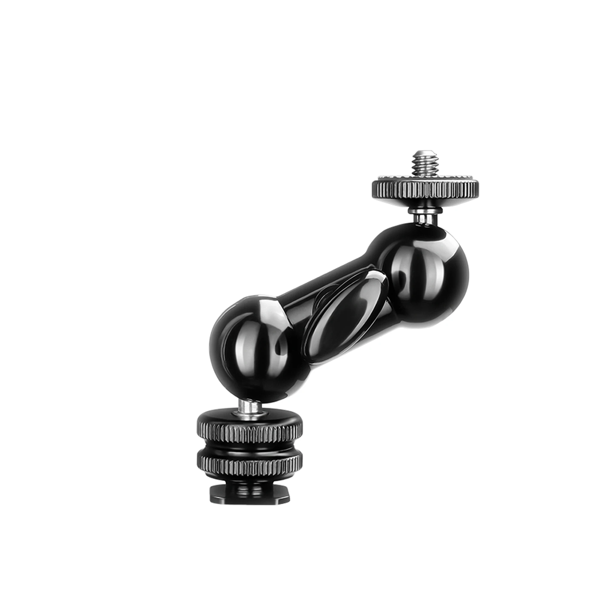Lanxire Mini Magic Arm Adapter met Dubbel Balhoofd, Cold Shoe Mount en 1/4" Schroef voor Camera, Monitor, LED-licht en Microfoon