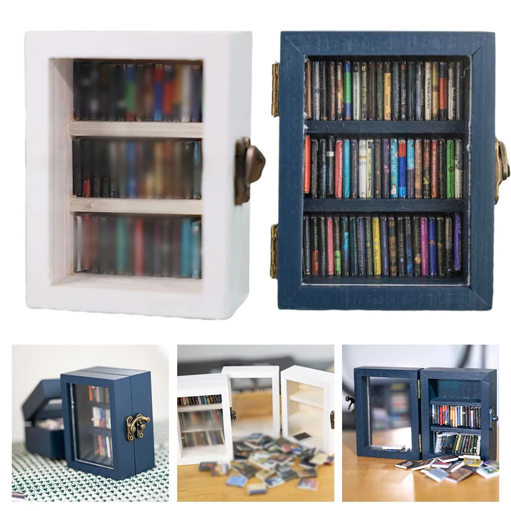 60 Books Creative Anti-Anxiety Bookshelf Miniature Book Match Boxes Gifts Shake Away Your Anxiety Doll House Decoration