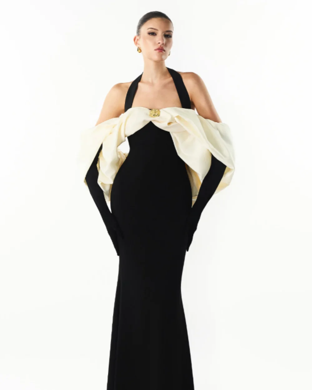 

Индивидуальные вечерние платья-русалки в современном стиле для женщин: джерси, со сборками, со стразами, модные, с вырезом халтер, рукава три четверти, для выпускного вечера