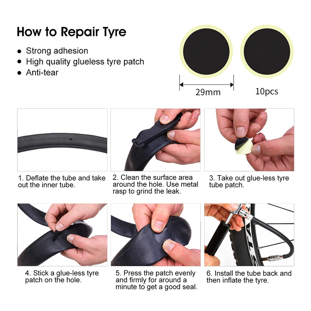 Brand New Bike Flat Tire Repair Kit Tool Set Kit Patch Rubber Portable Fetal Best Quality Cycling Free Shipping