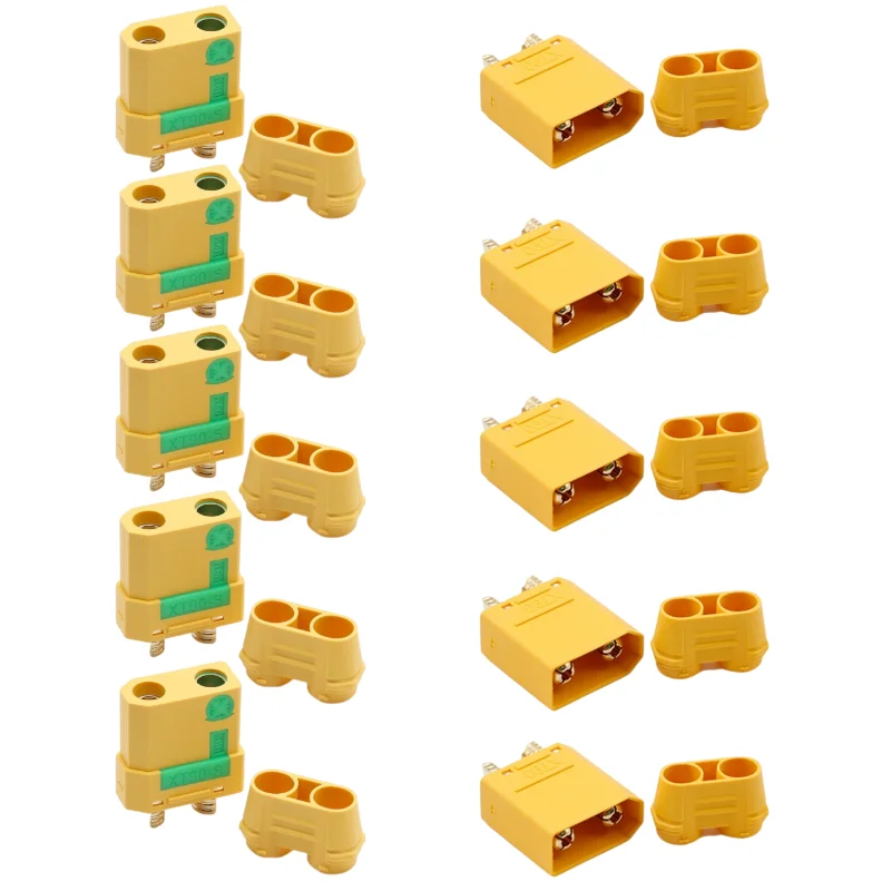 AMASS XT90S-F/M Flameproof Gold-Plated Connector with Sleeve for RC Aircraft Battery ESC